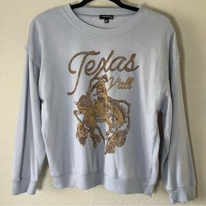 Blue Western Rodeo Cowgirl Texas Y'all Graphic Sweatshirt XL Soft Comfy Cozycore